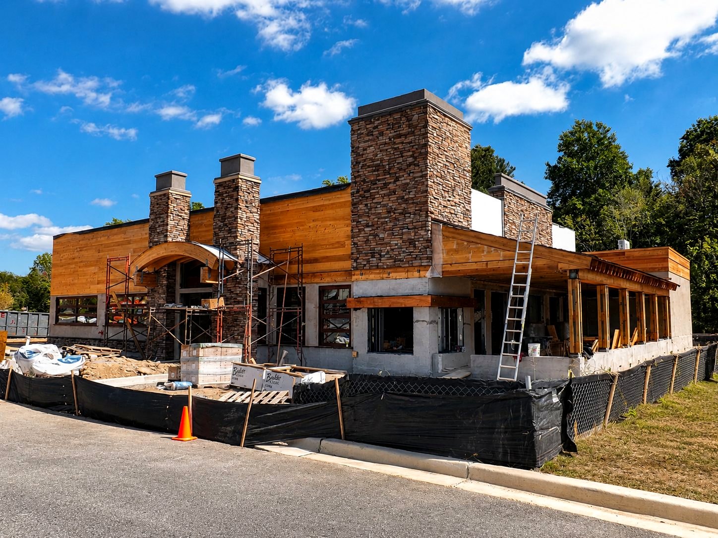 A commercial building under construction