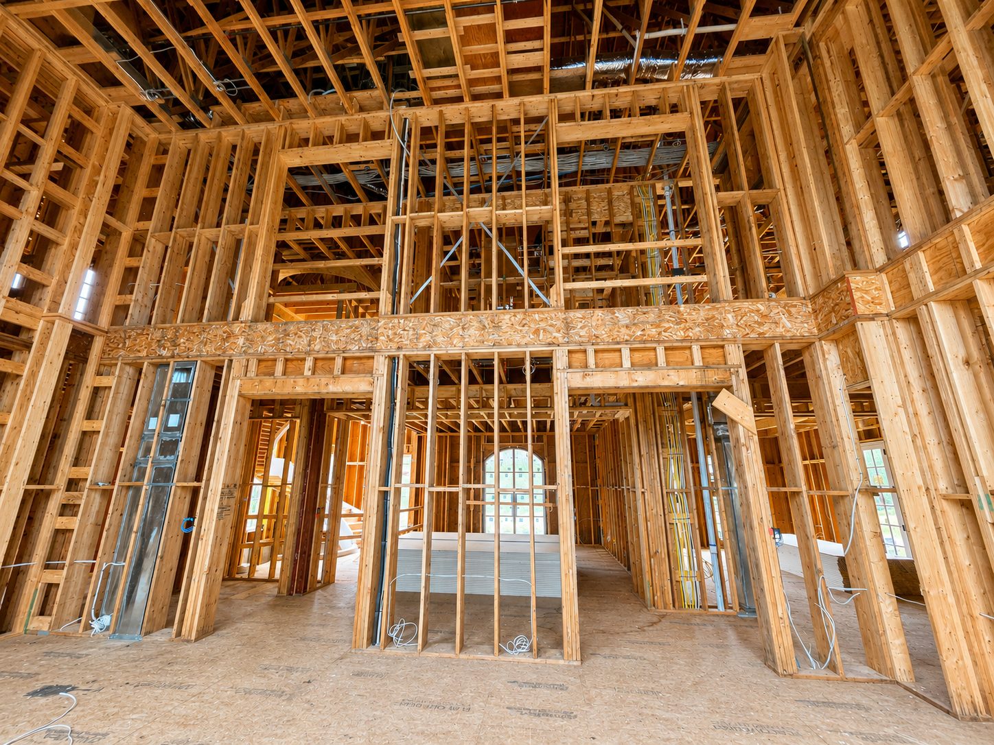 Vertical framing underway